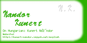 nandor kunert business card